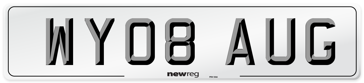 WY08 AUG Number Plate from New Reg